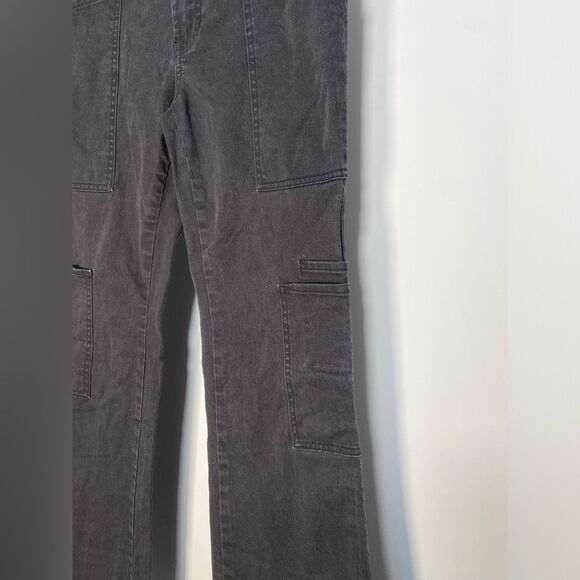 Vintage Tommy Flare Jeans Black Y2K Low Rise Denim Festival Emo Western Cargo 5 - Picture 9 of 15